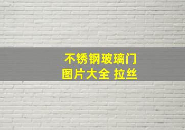 不锈钢玻璃门图片大全 拉丝